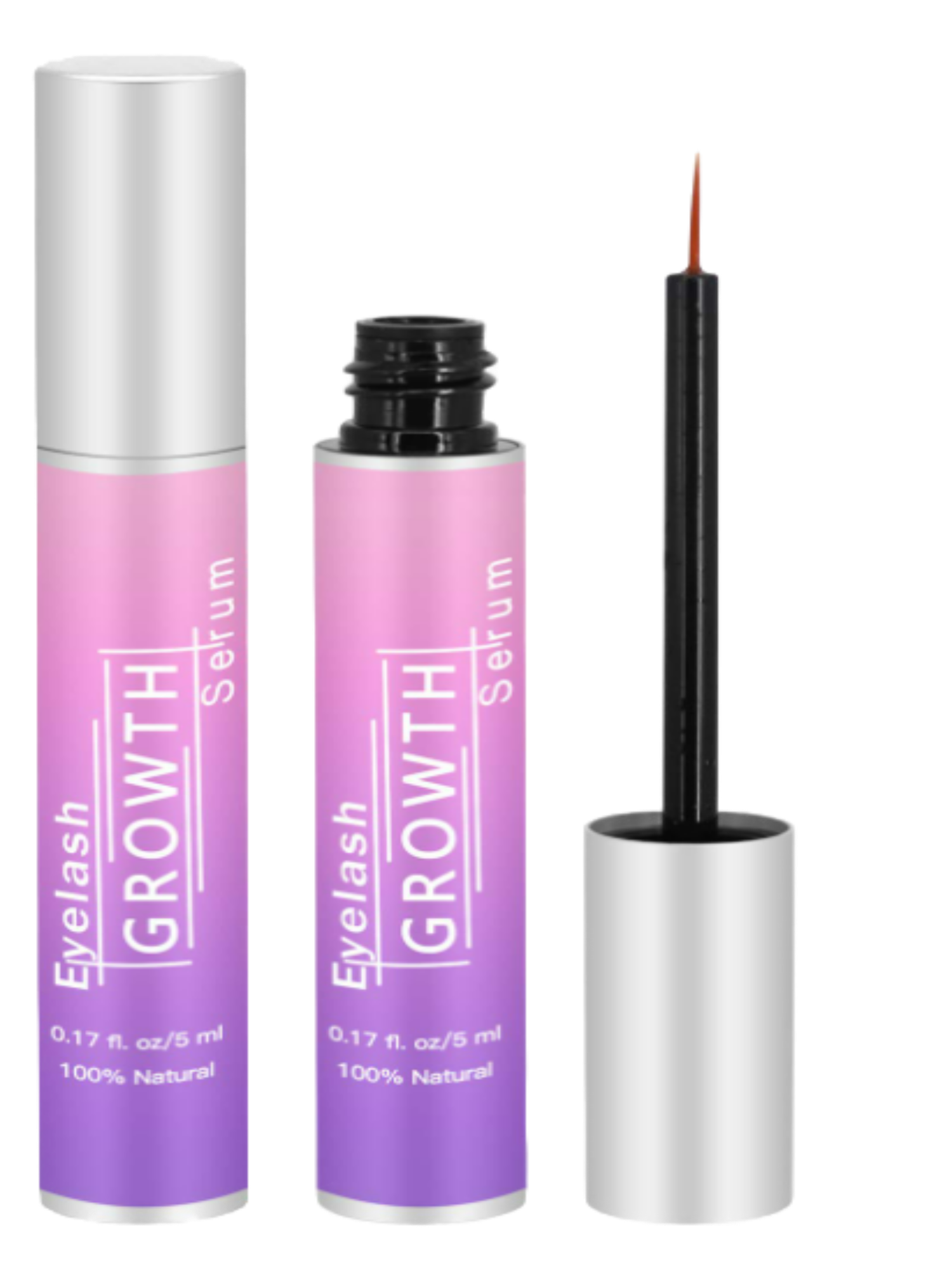 Eyelash growth serum with a dropper on a white background