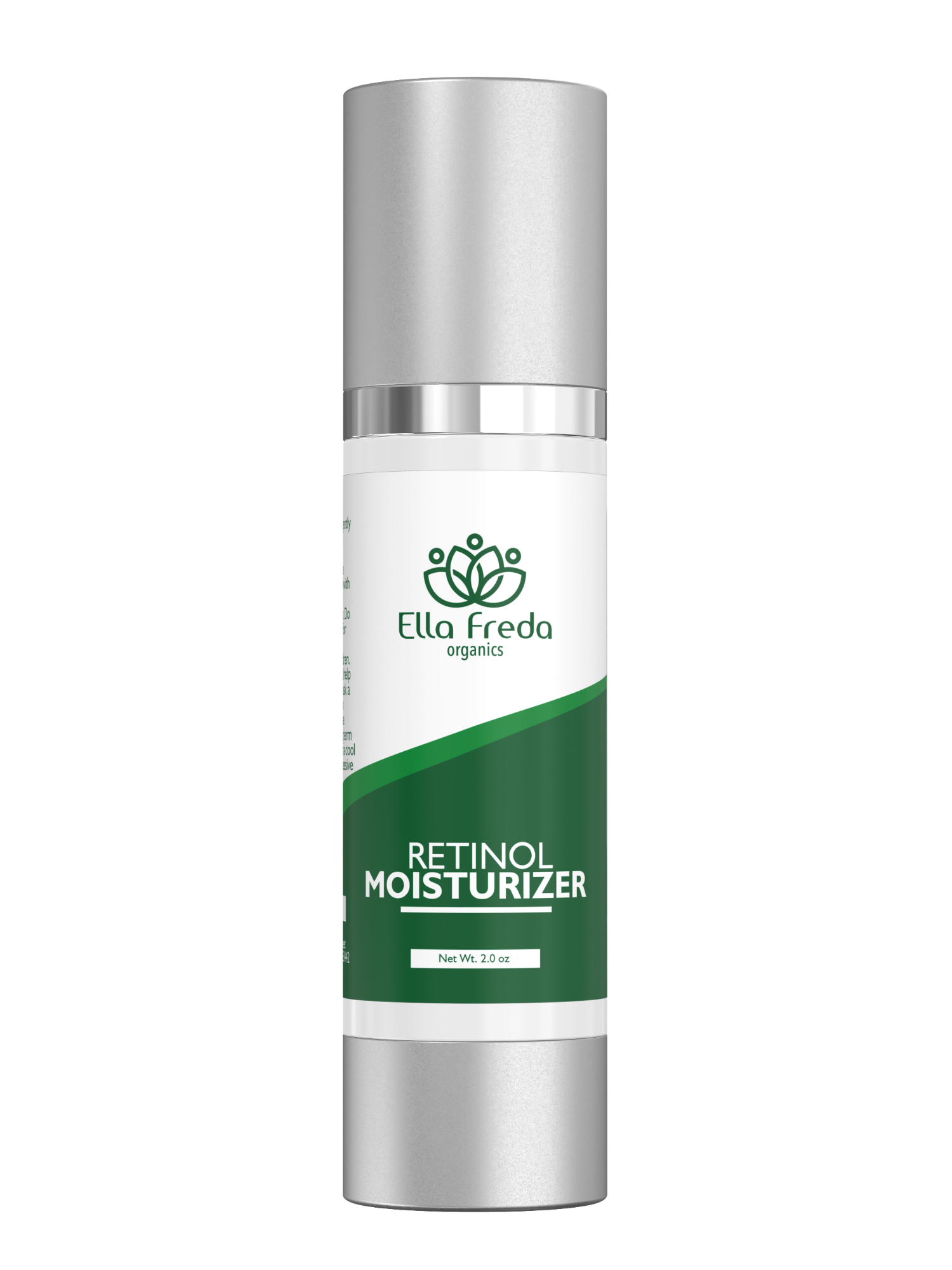 A pump bottle of Retinol Night Moisturizer by Ella Freda Organics.