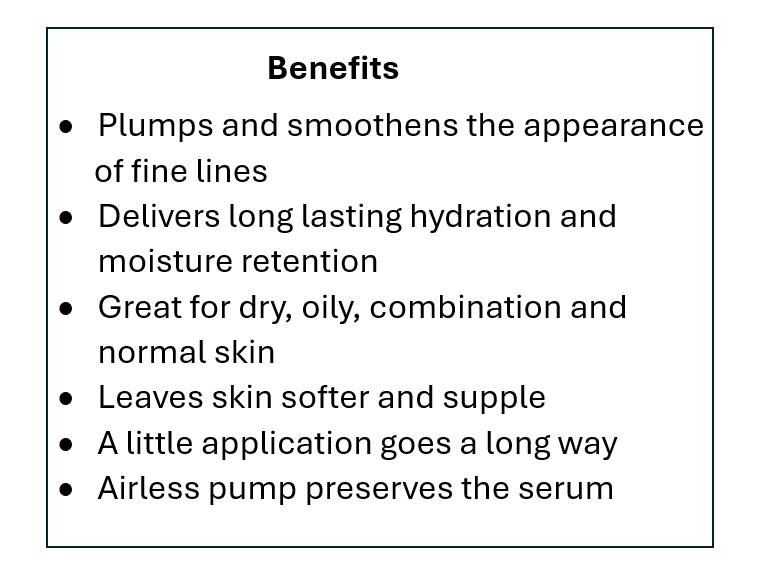 Hyaluronic acid serum 30ml/50ml